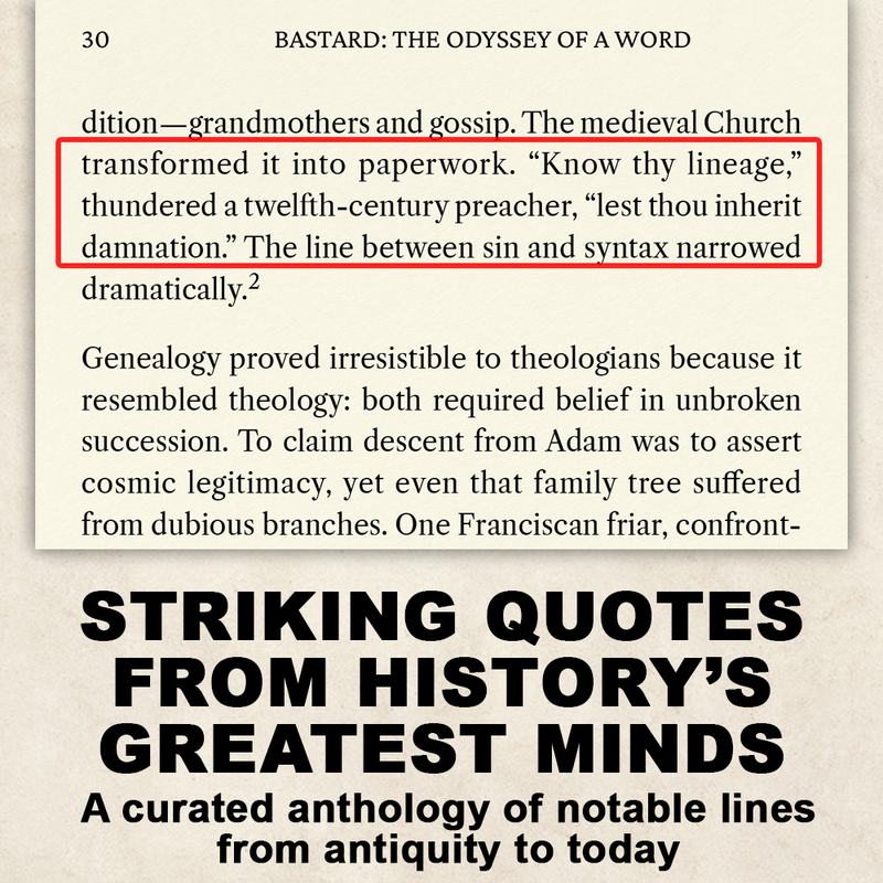 Quotations page from BASTARD The Odyssey of a Word