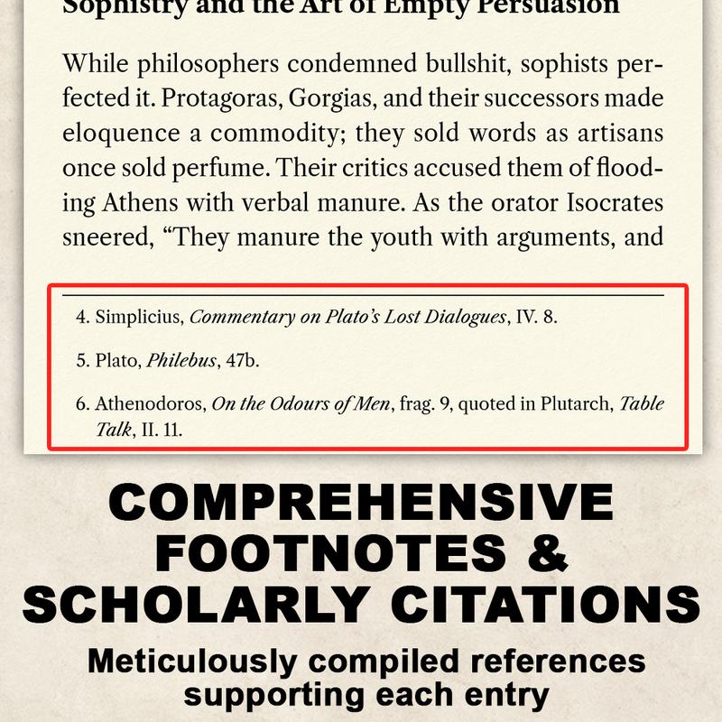 Footnotes page from BULLSHIT The Odyssey of a Word