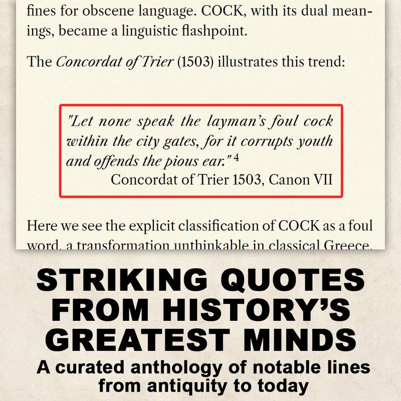 Quotations page from COCK The Odyssey of a Word