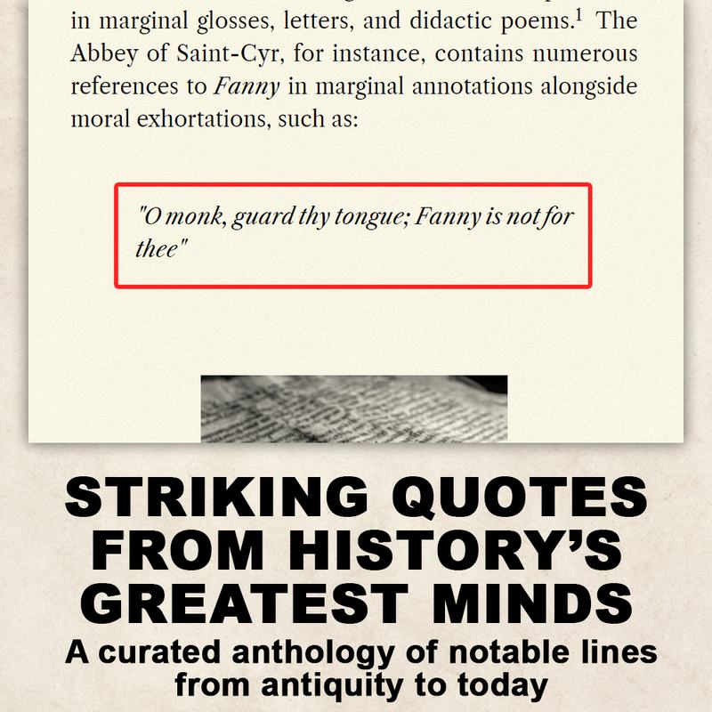 Quotations page from FANNY The Odyssey of a Word