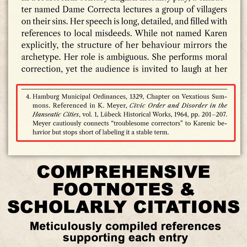 Footnotes page from KAREN The Odyssey of a Word