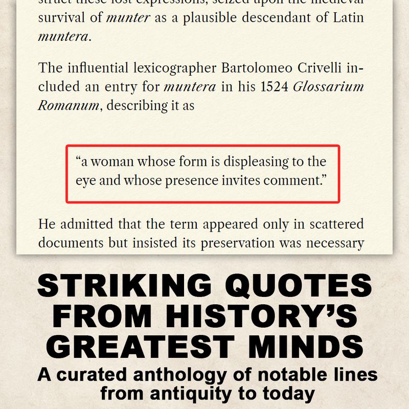 Quotations page from MUNTER The Odyssey of a Word
