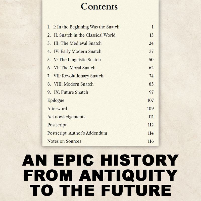 Contents page from SNATCH The Odyssey of a Word
