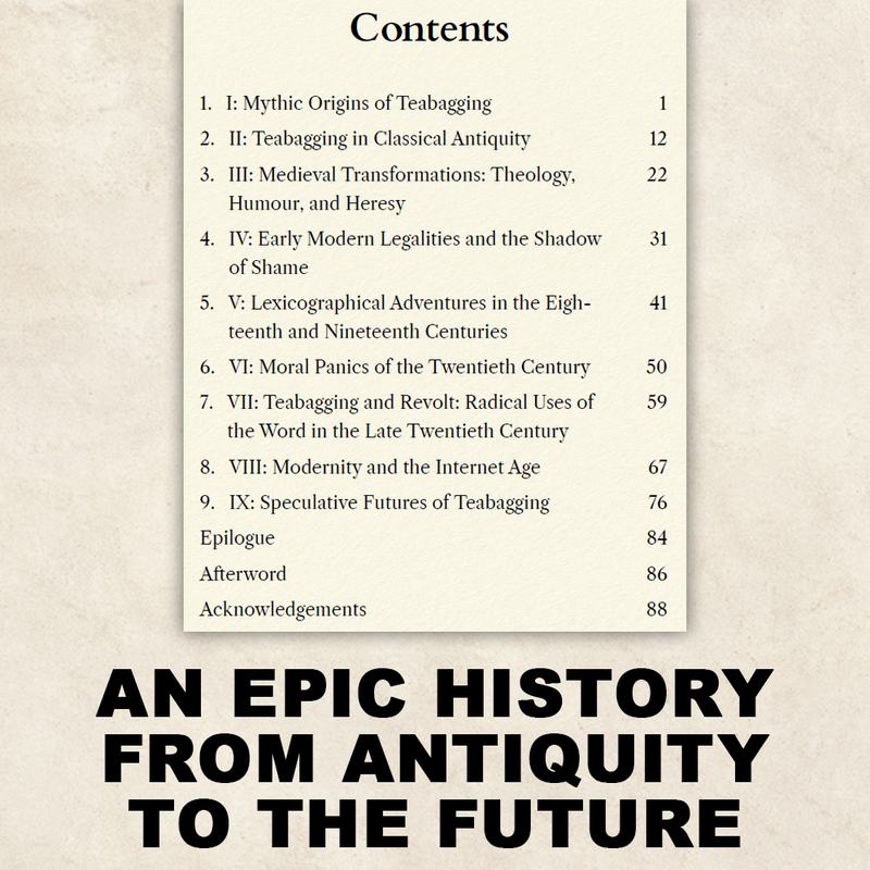 Contents page from TEABAGGING The Odyssey of a Word