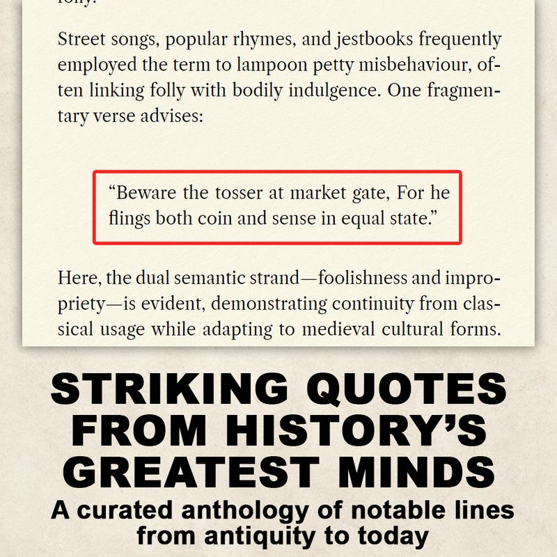 Quotations page from TOSSER The Odyssey of a Word
