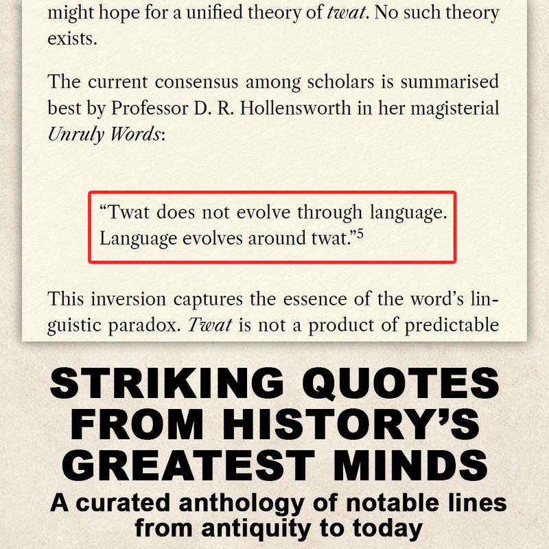 Quotations page from TWAT The Odyssey of a Word